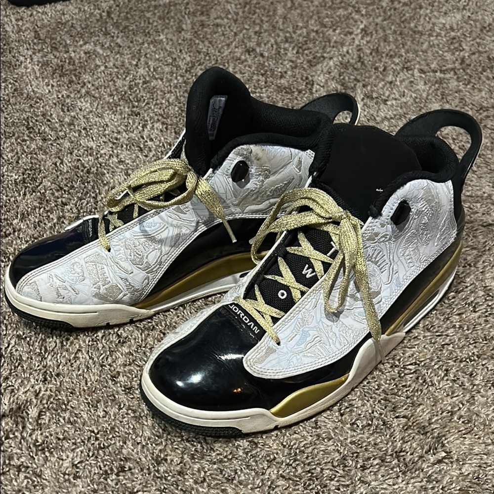 Jordan Black White Gold High-Top Sneakers